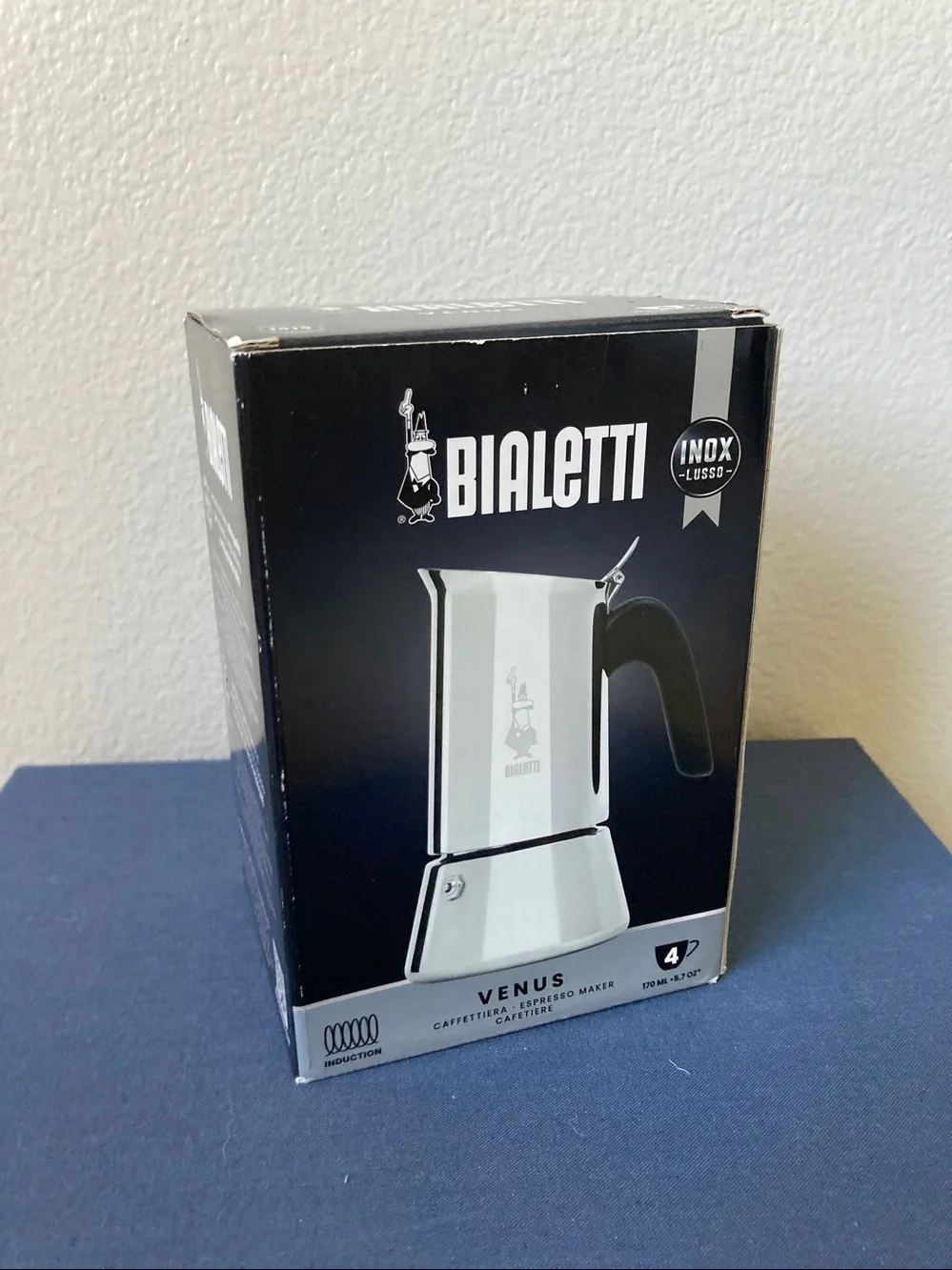 NIB Bialetti Venus 4 cup moka pot Stainless Steel Coffee Espresso Maker